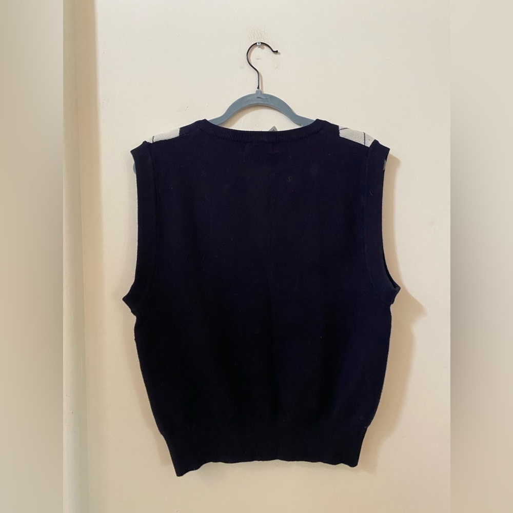 The Kript Argyle Sweater Vest Size M Black & Cream NWT - Picture 4 of 4